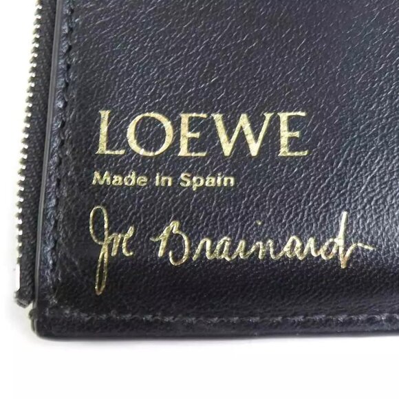 Auth LOEWE Anagram Pansy Trifold Wallet Green Leather/Silvertone - Picture 15 of 15